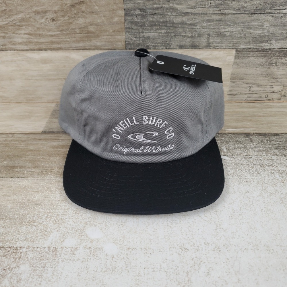 O'Neill Cutler Snapback Hat Adjustable Surf Skate Cap Two Tone Grey Black